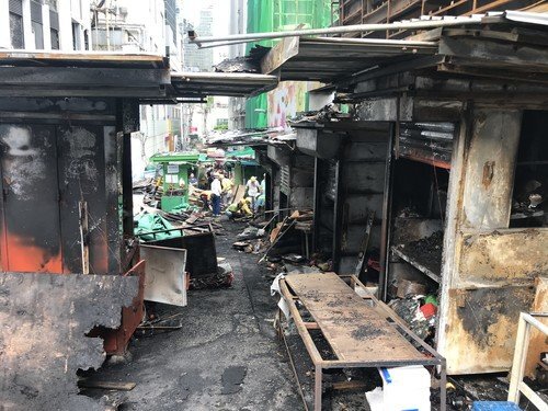 A number of hawker stalls at Graham Market were severely damaged by the fire last August.